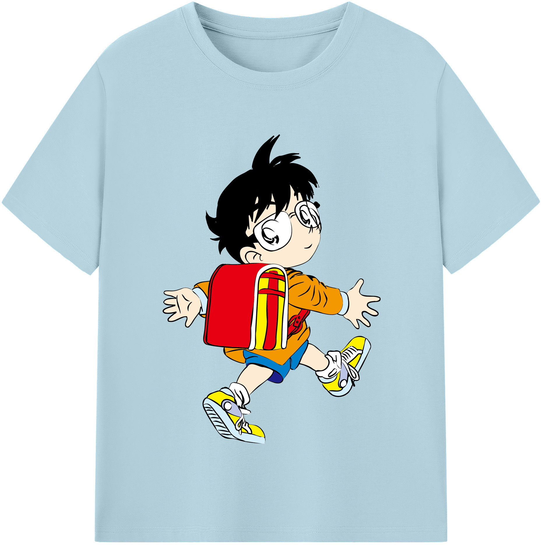 （画像用） 名探偵コナン 江戸川 コナン Detective Conan Conan Edogawa 綿100％半袖Tシャツ（フロントプリント）
